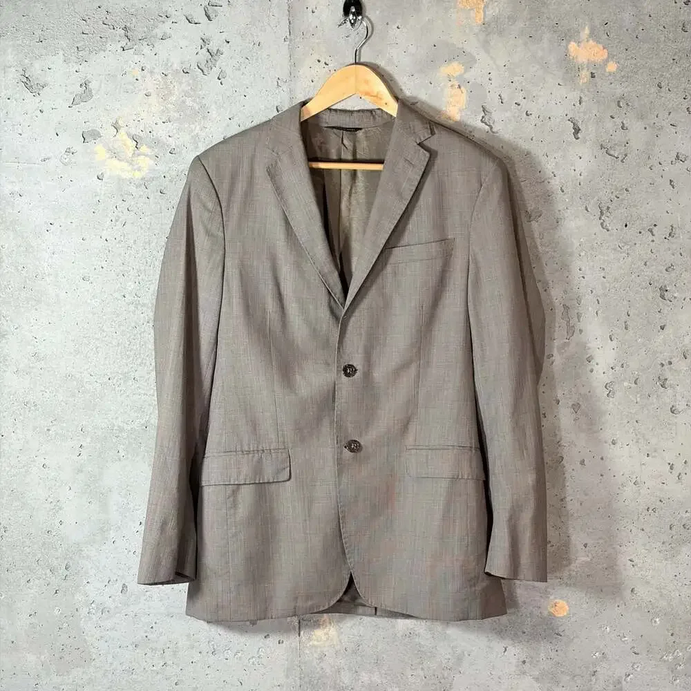 Banana Republic Tailored Fit Wool-Linen Blend Plaid Sport Coat Jacket 40R